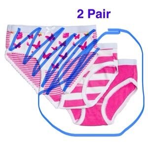 🌸2 Pair Feathers Girls Butterfly Tagless Briefs Underwear Soft Panties🌸 🆕 ~16